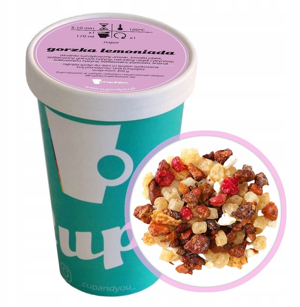 Sypana herbata owocowa GORZKA LEMONIADA kandyzowany ananas 200g premium - herbata liściasta sypana mieszanka napar susz