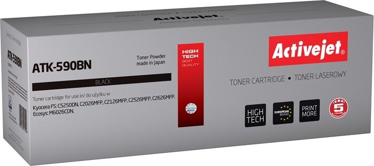 Toner Activejet Activejet Toner Activejet ATK-590BN (zamiennik Kyocera TK-590BK; Supreme; 7000 stron; czarny)