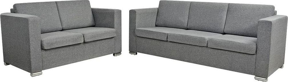 Elior Tapicerowany komplet wypoczynkowy Sigala 3X - Jasnoszary