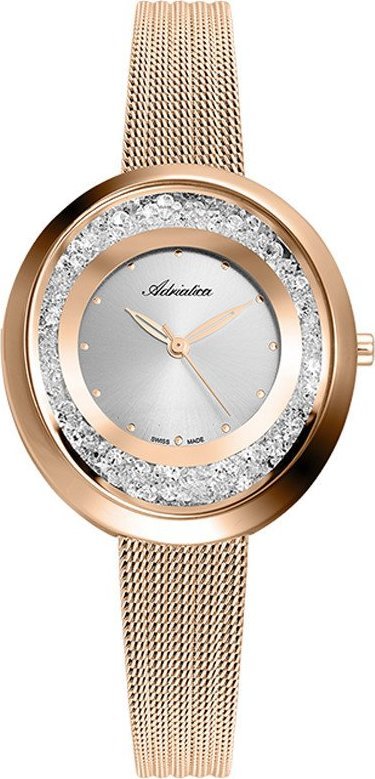 Zegarek Adriatica Zegarek damski Adriatica A3771.9147QZ różowe złoto