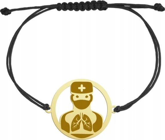 Radziszewska Jewellery Pozłacana Bransoletka Lekarz Pulmonolog GRAWER