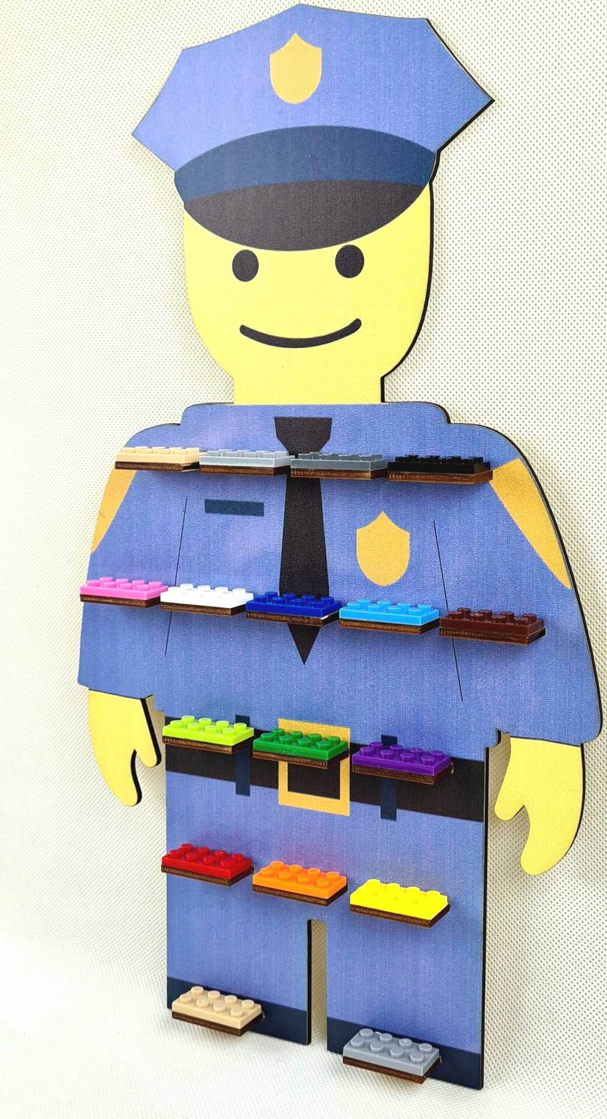 naSciane Półka na klocki ludziki FIGURKI policjant ludek M