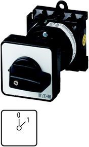 Eaton Przełącznik krzywkowy 0-1 2P 20A 6,5kW do wbudowania T0-1-15402/EZ (055465)