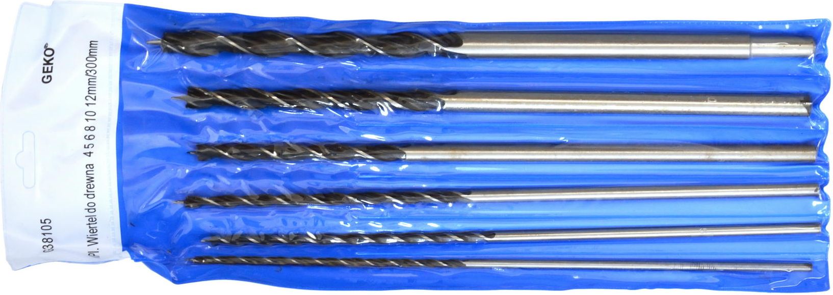 Wiertło Geko Kpl.6szt.wierteł do drewna 4-12mm/300mm(20)