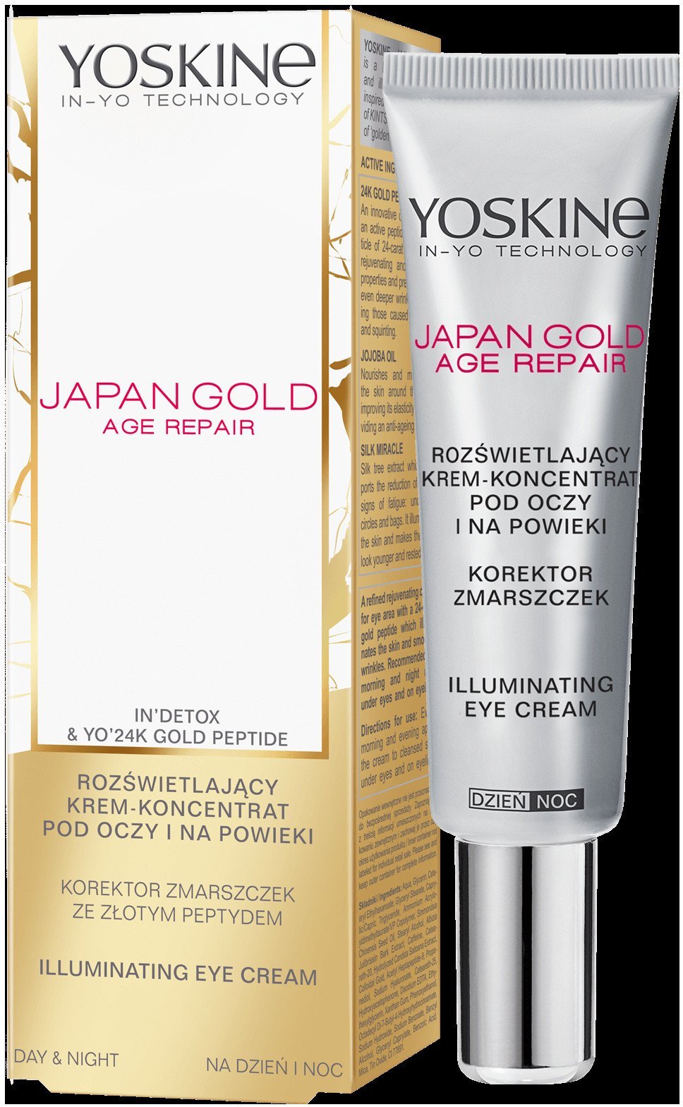 Yoskine, Japan Gold, Illuminating, Day & Night, Eye Cream, 15 ml For Women