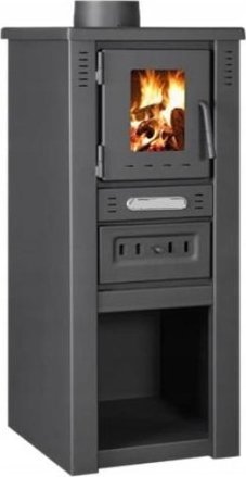 Nergis Piec stalowy na drewno wolnostojący 6,5kW czarny 33x36x81,5cm
