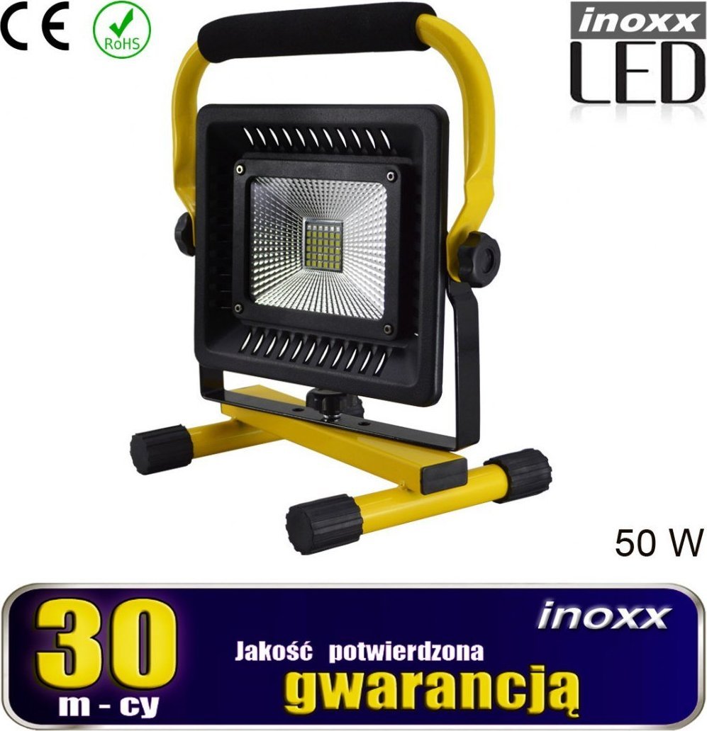 Nvox Naświetlacz przenośny led 50w 6000k aku/ 230v
