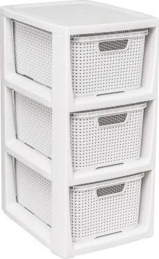 Branq Regał Stojak Z 3 Koszykami 1725 Biel Antyczna BranQ