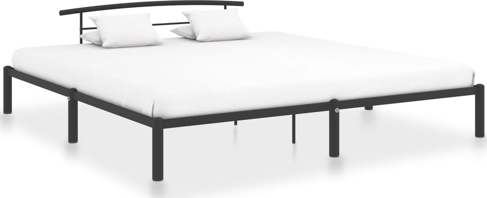 vidaXL Rama łóżka, czarna, metalowa, 200 x 200 cm