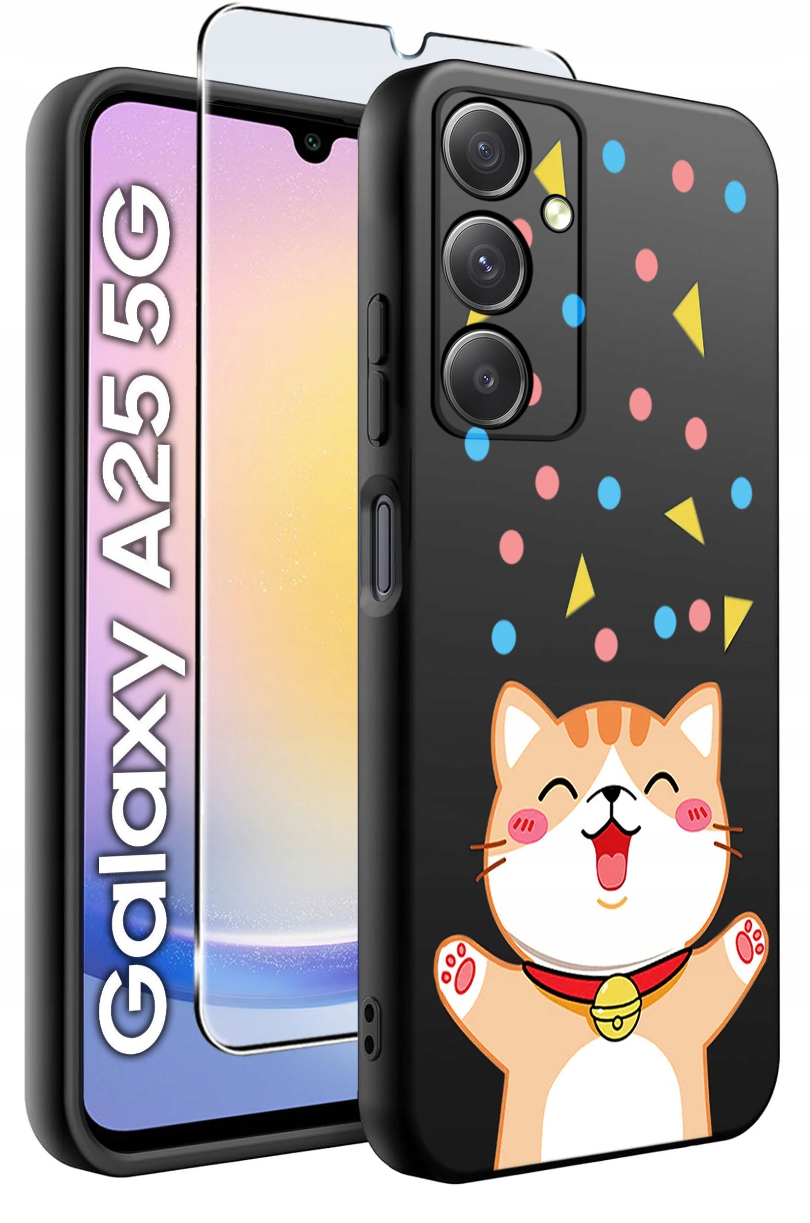 ETUI do Samsung A25 5G WZORY | SILIKONOWE MATT CASE + SZKŁO HARTOWANE 9H