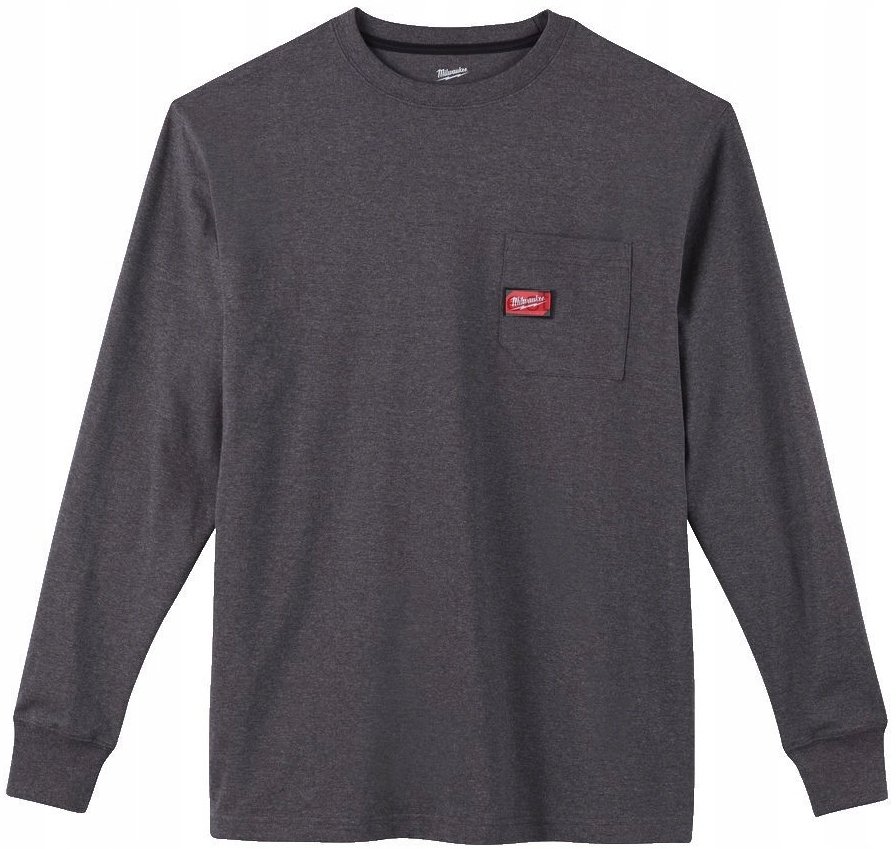 T-shirt z kieszonką z długim rękawem - szary, rozmiar S WTLSG-S 4933478237