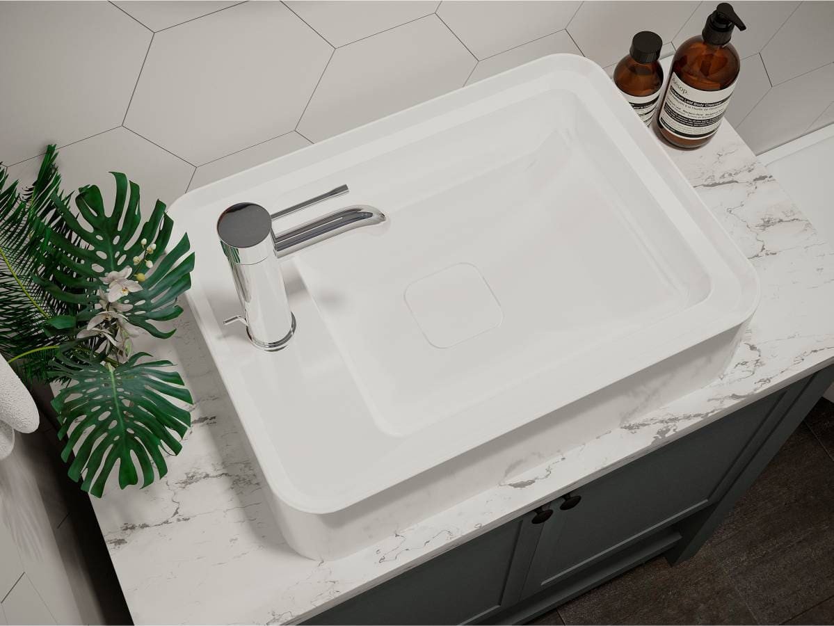 Umywalka nablatowa MIRAGGIO MARRAKESH 52*38*13 Połysk Biała 0000934