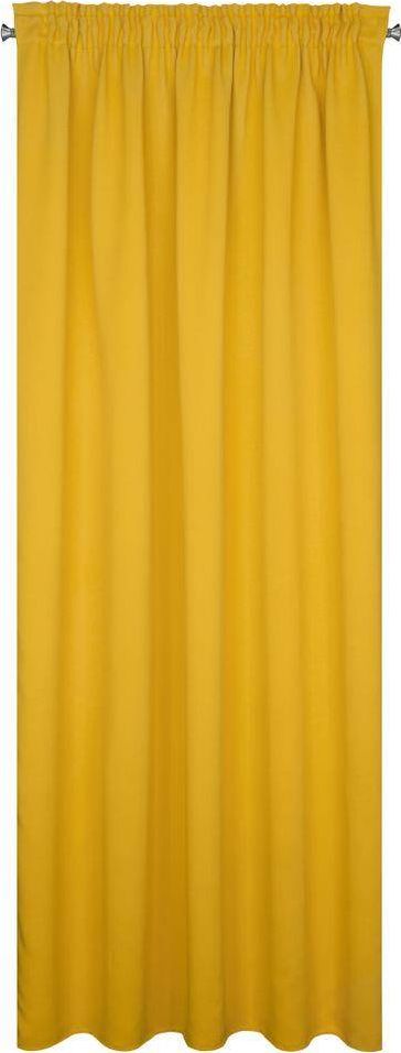 Eurofirany Zasłona zaciemniająca BLACKOUT gładka 135X270 taśma/ tunel/ żabki Musztardowa