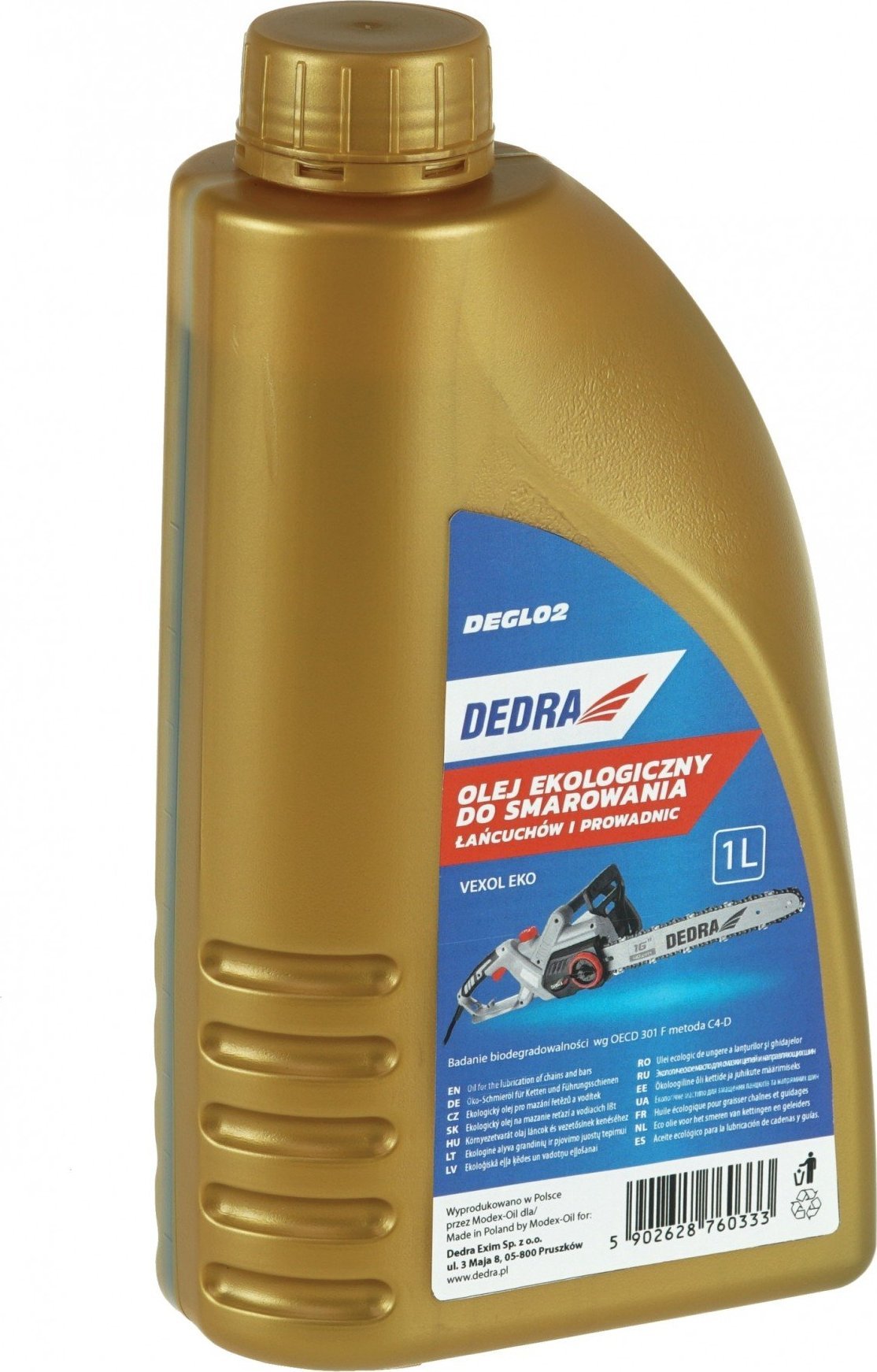 Dedra Olej ekologiczny do smarowania łańcuchów i prowadnic 1L
