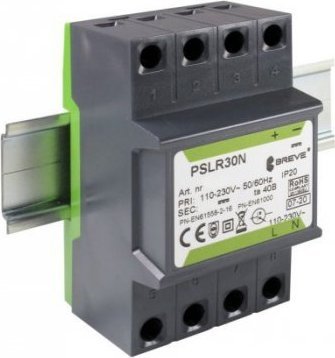 BREVE Zasilacz impulsowy PSLR 30 230VAC/12VDC 2,5A /na szynę TH/ 18912-9992