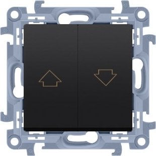 Kontakt-Simon Przycisk roletowy (moduł) 10A, 250V~, zaciski śrubowe, czarny mat, SIMON10