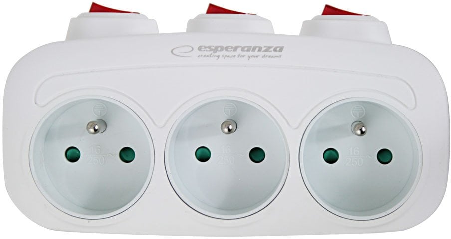 ELK307W Esperanza rozgałęźnik elektr. 3 gn. wł. biały