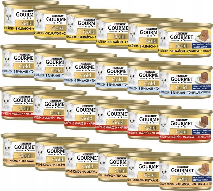Purina Purina Gourmet Gold Mus Mokra karma dla kotów Mix smaków 85 g x 24 sztuki
