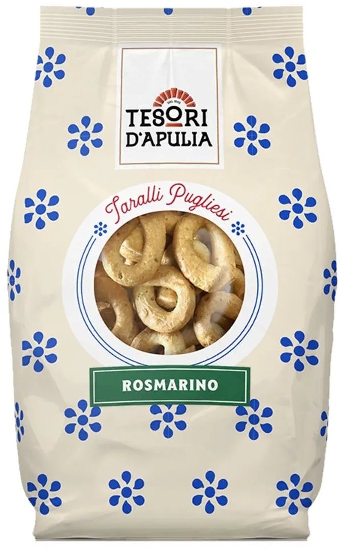 Ciasteczka Tarallini rozmarynowe Rosmarino 400g - Tesori d'Apulia