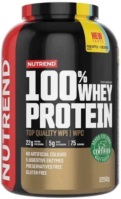 Nutrend - Odżywka Białkowa 100% Whey Protein, Pineapple + Coconut, Proszek 2250g