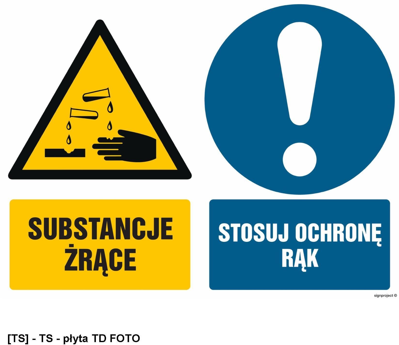TD Systems GM020 - Substancje żrące Stosuj ochronę rąk 200x150