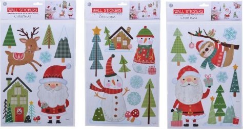 Kaemingk Naklejki świąteczne okienne z brokatem 35 cm