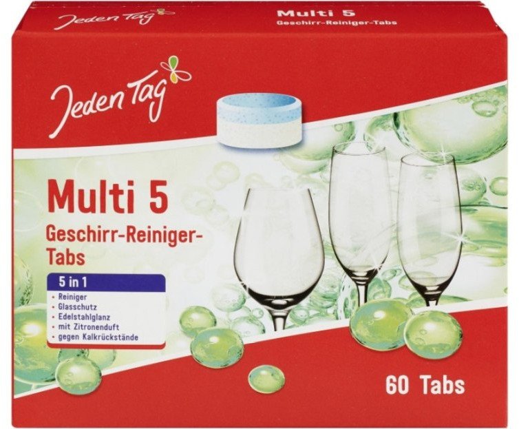 Jeden Tag Multi 5 Tabletki do Zmywarki 5 w 1 60 szt.