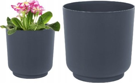 Form-Plastic Osłonka plastikowa antracyt matowa na kwiaty Satina 17x16,8 cm