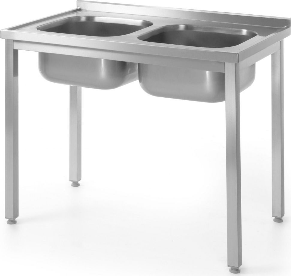 Hendi Stół blat roboczy do kuchni stalowy 2 zlewy 100x60cm - Hendi 811580