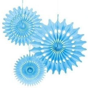 Rozety dekoracyjne niebieskie 3szt