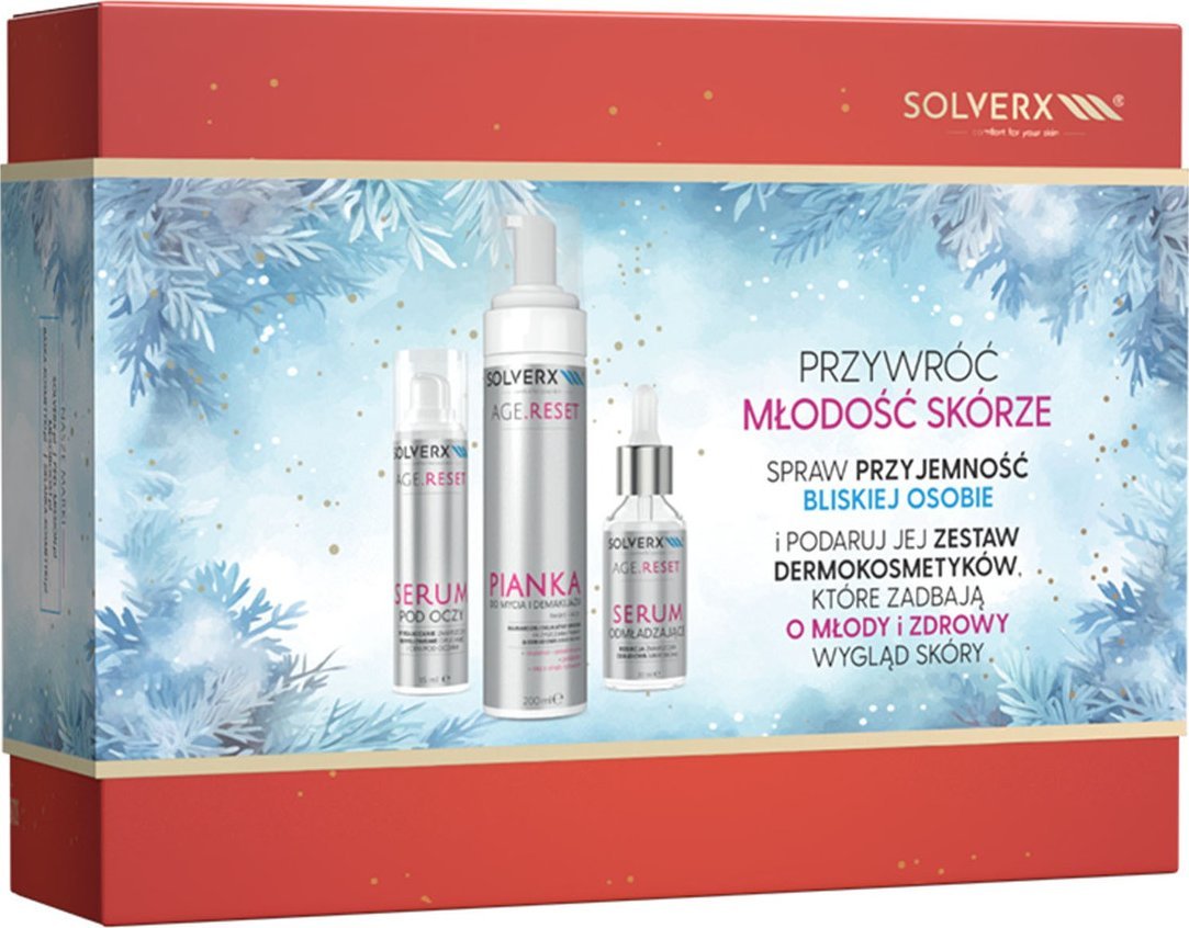 Solverx Zestaw prezentowy przywróć młodość skórze serum pod oczy + pianka + serum odmładzające