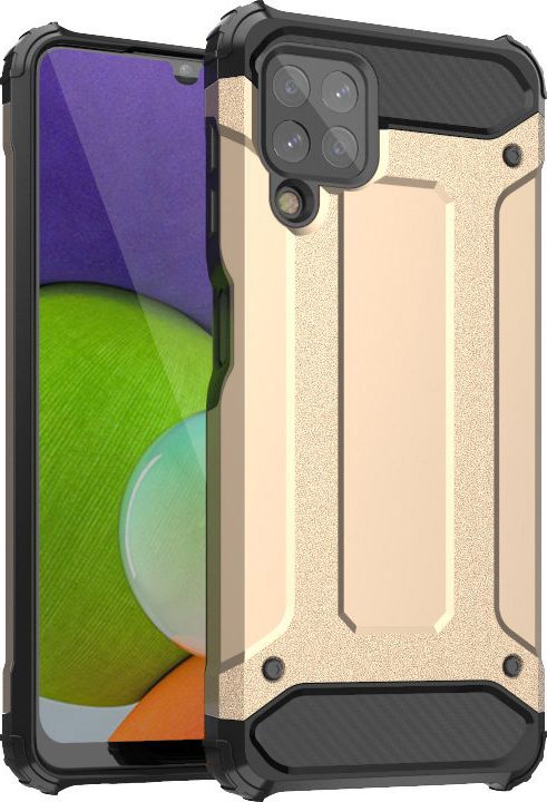 Hurtel Hybrid Armor pancerne hybrydowe etui pokrowiec Samsung Galaxy A22 4G złoty