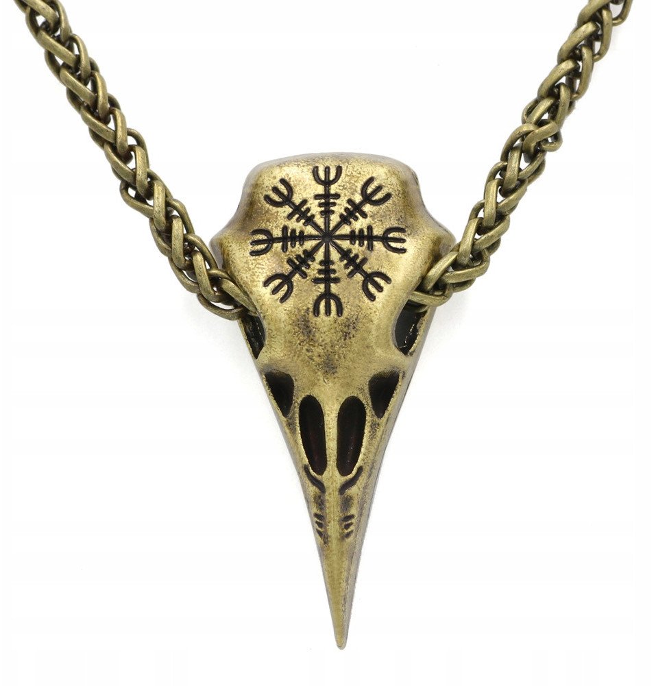 NASZYJNIK Czaszka KRUKA Symbol ODYNA Celtycki 127