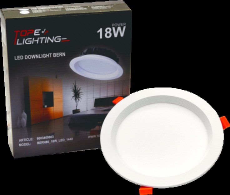 Recessed LED panel TOPE BERN, 18 W, 1496 lm, adjustable luminous flux, 3000 - 6500 K, o19 cm