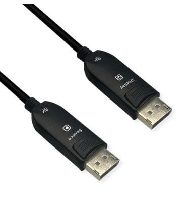 ROLINE Kabel DisplayPort (AOC), v2.1, 10K@60Hz, 54Gbit/s, UHBR13.5, DP-DP, M/M, 15 m