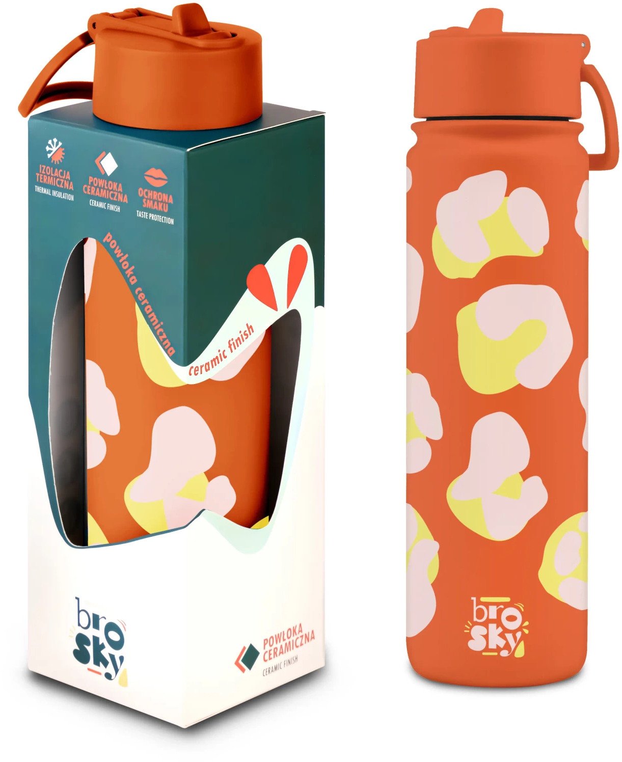 Brosky Wild Ceglasta butelka na wodę z nadrukiem w motyw zwierzęcy 680 ml