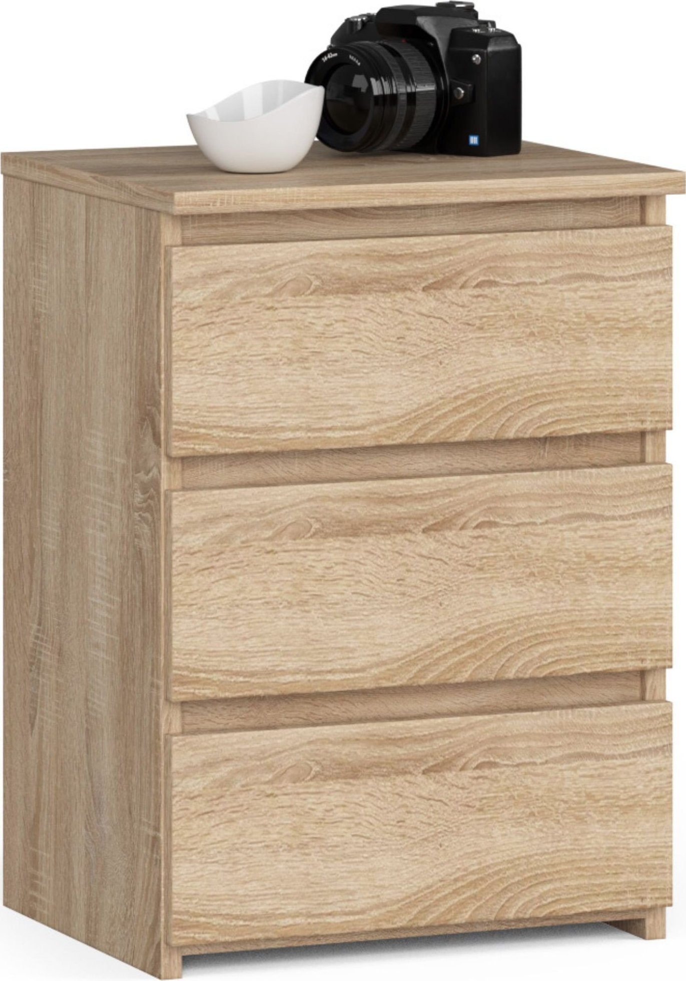 Fabryka Mebli Akord Szafka nocna CL3 40 cm 3 szuflady - dąb sonoma