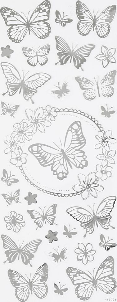 Creative Company Naklejki metaliczne Srebrne Motyle