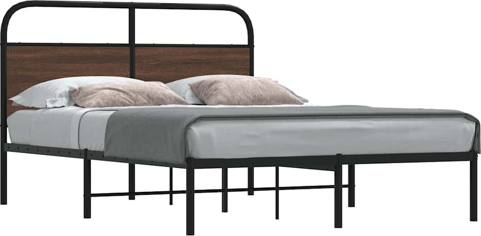 vidaXL Łóżko bez materaca, 120x190 cm, brązowy dąb