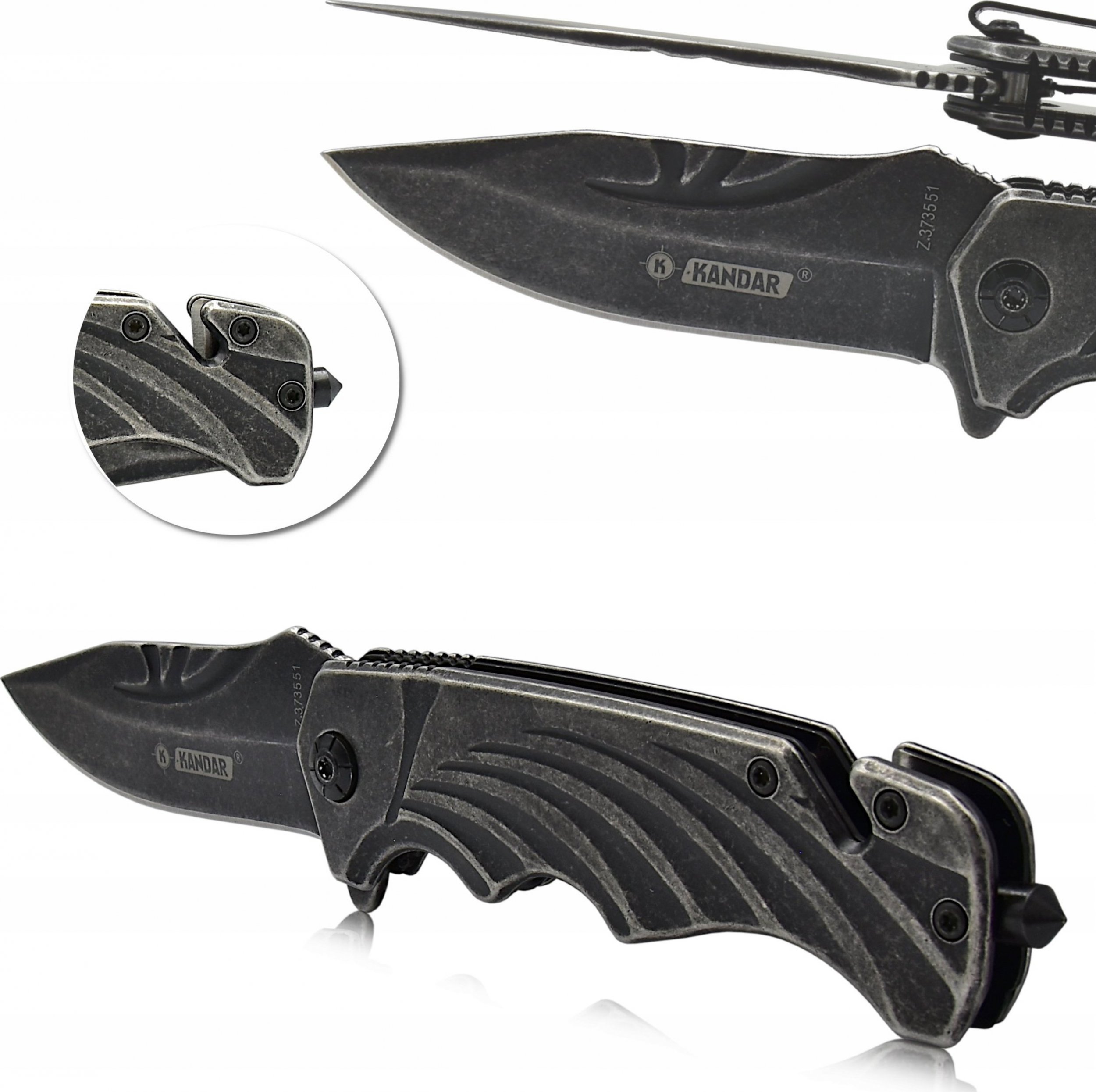 Kandar Nóż RATOWNICZY Scyzoryk Składany Zbijak TAKTYCZNY