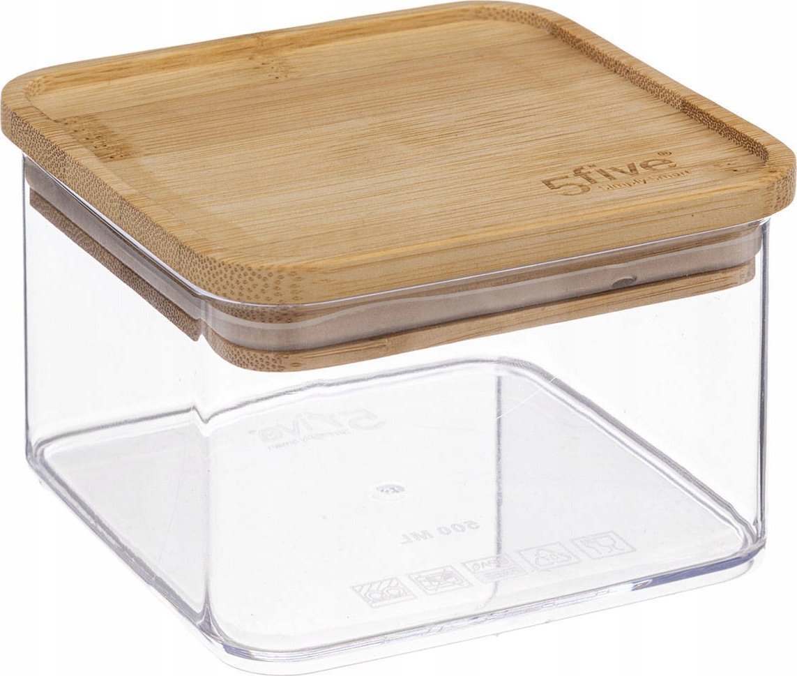 5five Pojemnik na produkty sypkie ESKE, bambusowa pokrywka, 500 ml
