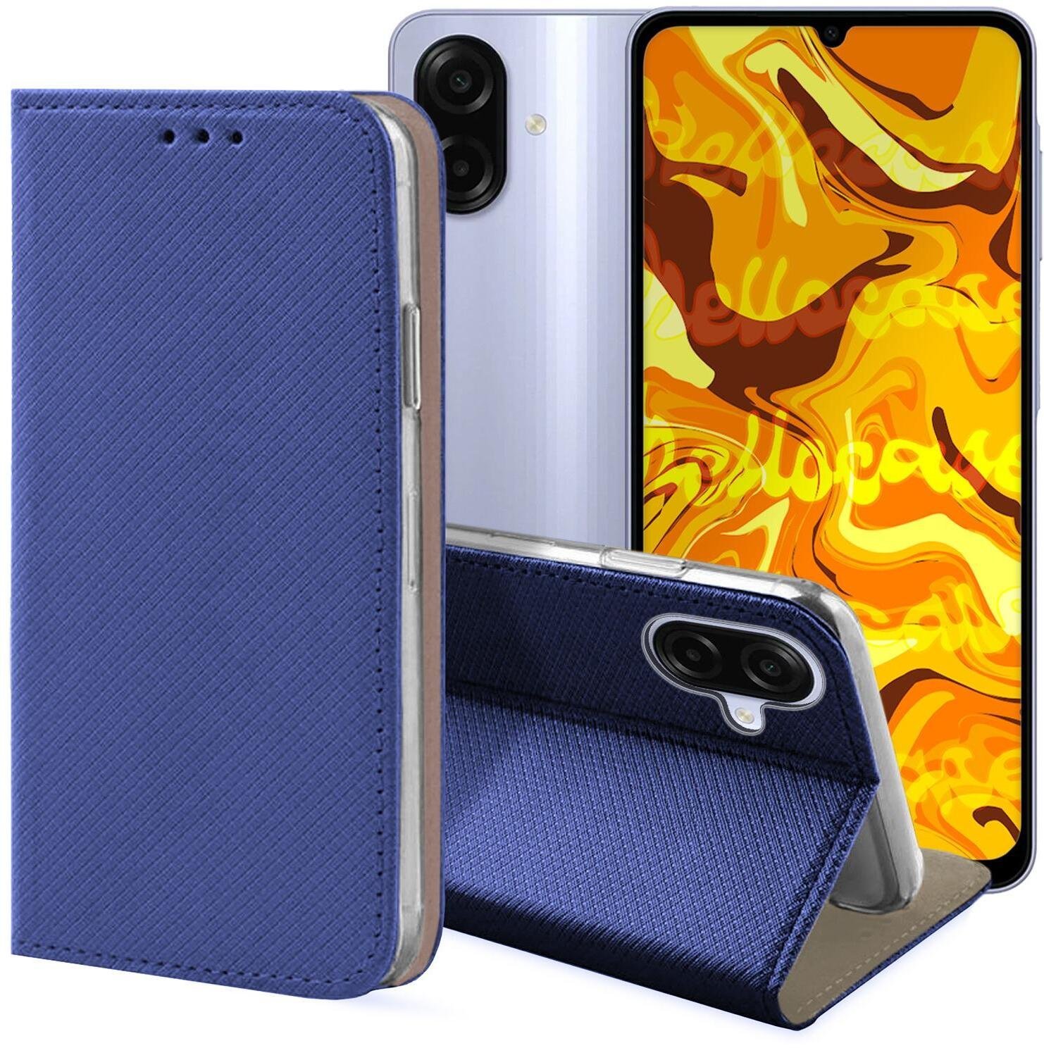 Etui z Klapką Do Samsung Galaxy A07 4G (Granatowe, Magnetyczne, Zamykane)