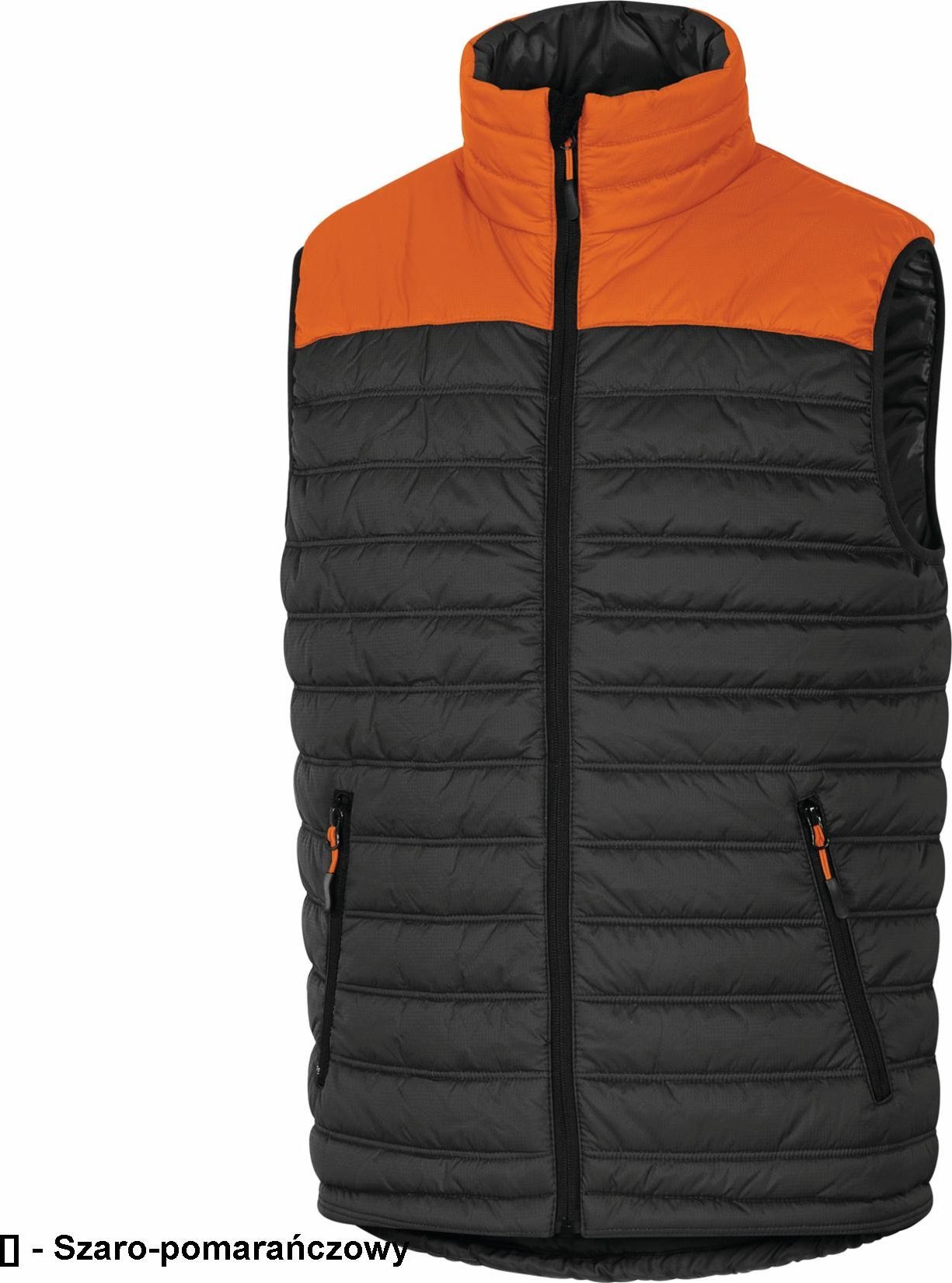 Delta Plus GDOON - BEZRĘKAWNIK PUCHOWY Z POLIAMIDU RIPSTOP POWLEKANEGO PU, 3 KIESZENIE - czarno-czerwony- 3XL