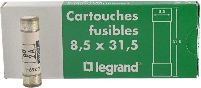 Legrand Wkładka bezpiecznikowa cylindryczna 8,5x31,5mm 2A gG 400V (012302)