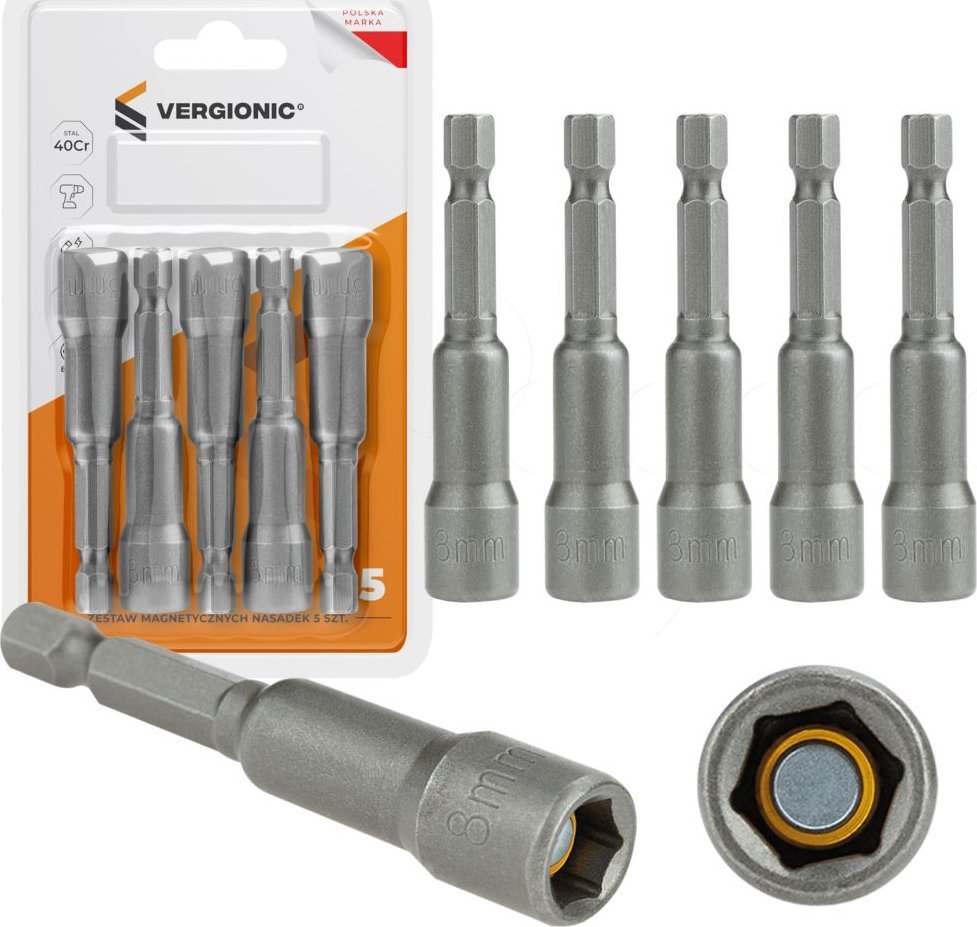 ER4 ZESTAW NASADEK MAGNETYCZNYCH DO WKRĘTARKI 1/4'' x5