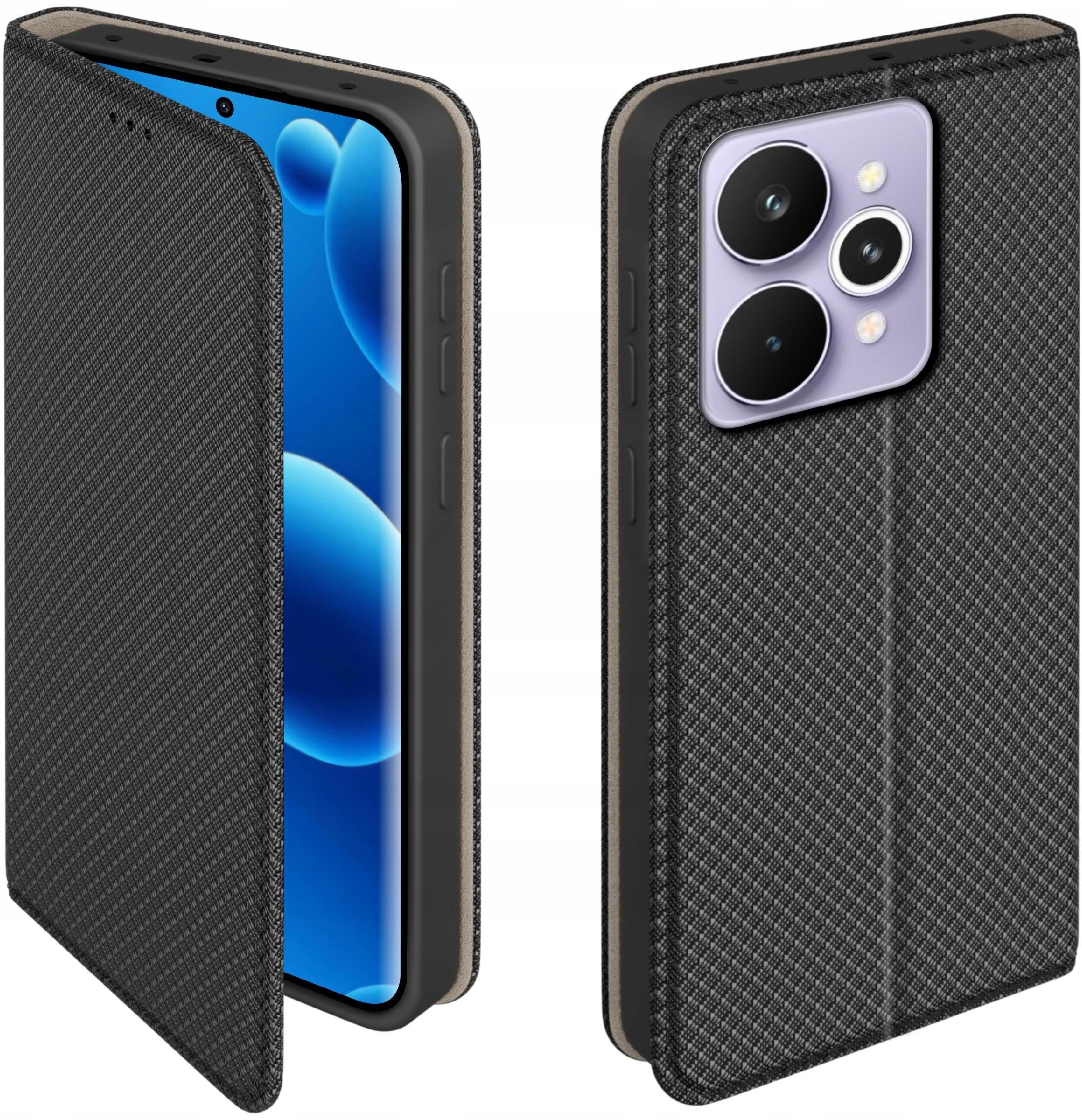 krainaGSM Etui z klapką do Realme 15 5G | 15 Pro 5G Zamykany czarny futerał