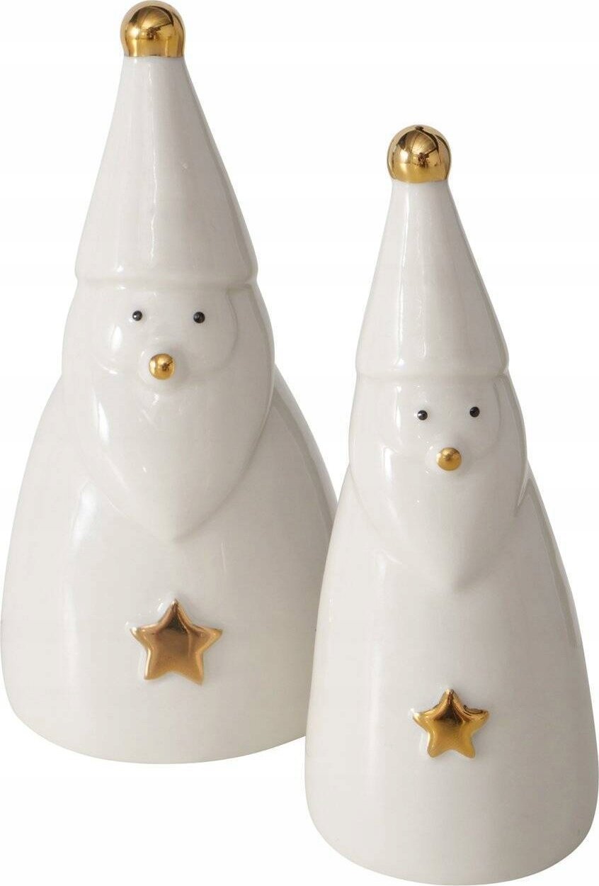 Boltze Dwie figurki porcelanowe JELKI, białe Mikołaje