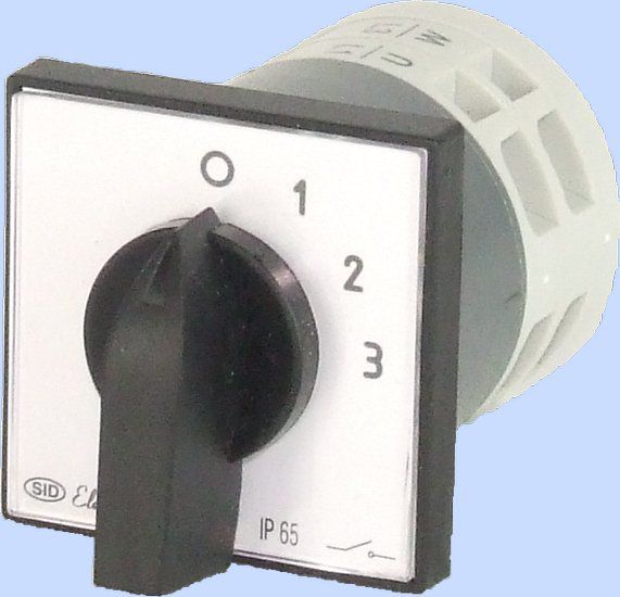 Elektromet Łącznik krzywkowy 0-1-2-3 3P 12A IP65 z płytką Łuk E12-62 (921262)