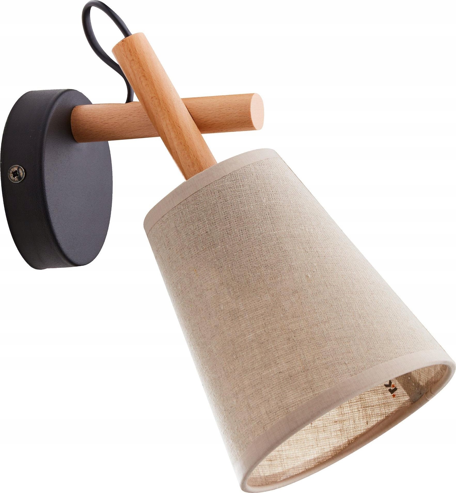 Kinkiet TK Lighting Vaio 573 1x15W E27 czarny/drewniany (573)