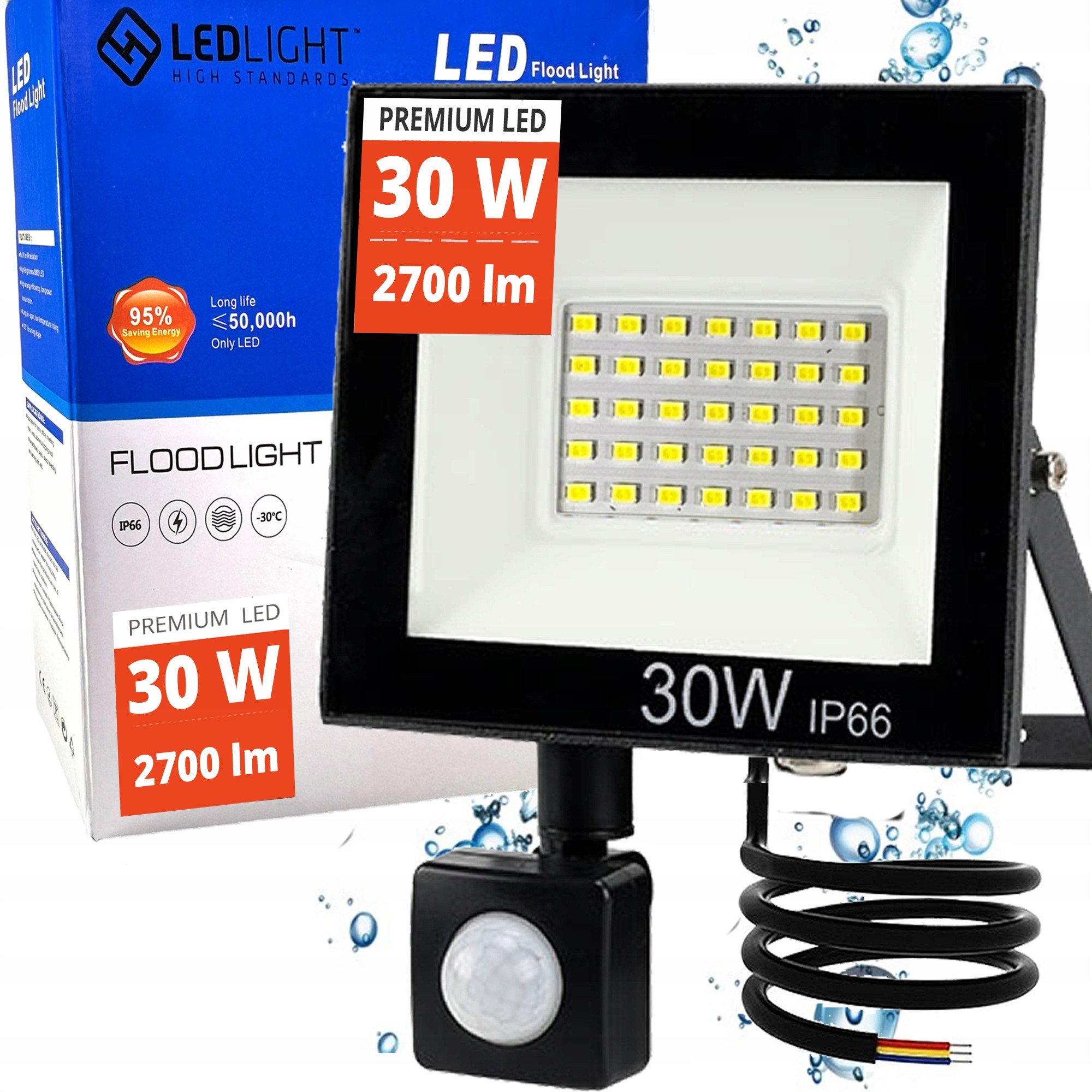 HALOGEN Naświetlacz LED SLIM CZUJNIK RUCHU zmierzchu reflektor z czujnikiem